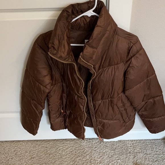 Mango shiny puffer coat in brown - Picture 6 of 6